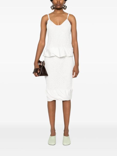 Jil Sander openwork midi skirt - White - zdjęcie produktu nr 2