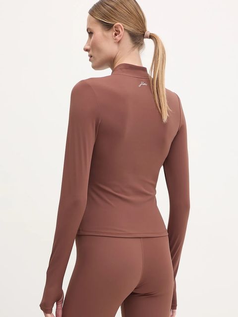 JOYINME longsleeve do jogi Motion kolor brązowy z półgolfem Motion