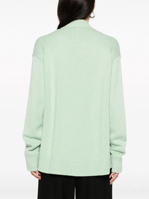 Jil Sander V-neck ribbed-knit cardigan - Green