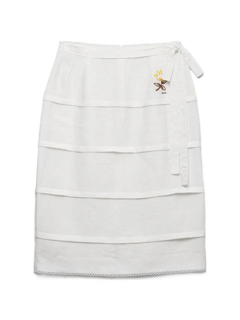 Prada embroidered linen skirt - White - zdjęcie produktu nr 1