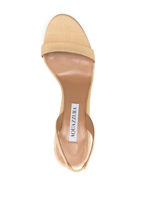 Aquazzura 95mm single-strap leather sandals - Neutrals
