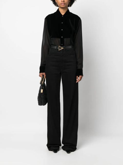 TOM FORD panelled buttoned silk shirt - Black - zdjęcie produktu nr 2