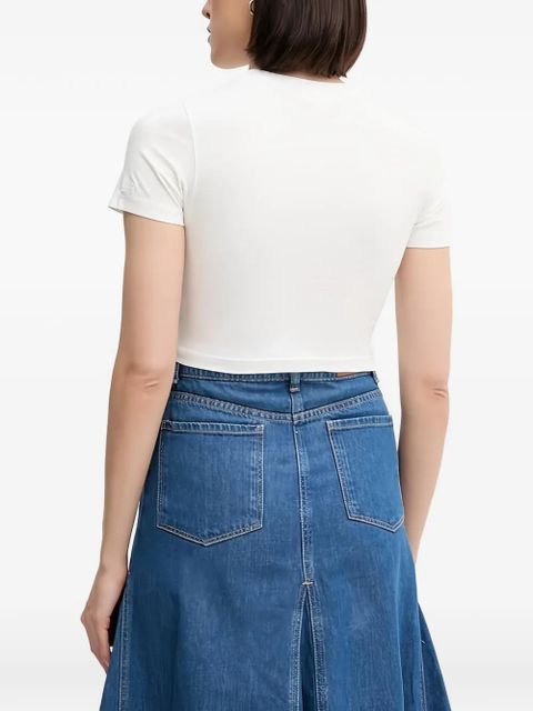 MC2 Saint Barth embroidered-detail crop T-shirt - White