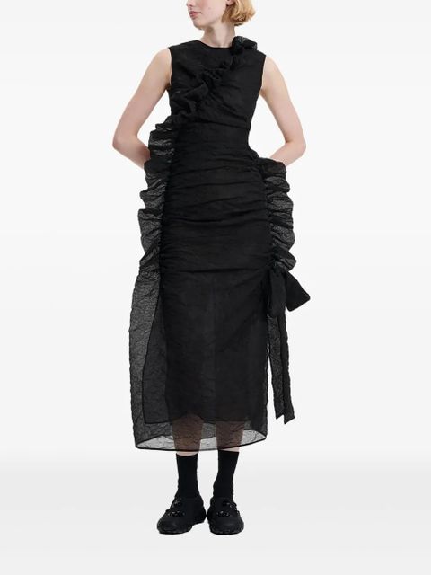 Cecilie Bahnsen ruffled sleeveless dress - Black