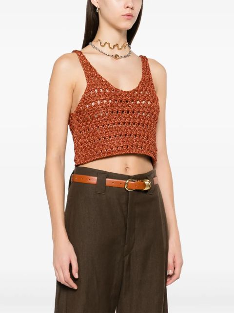 Alanui lurex tank top - Brown
