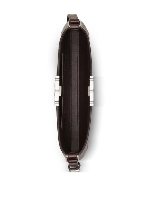 Tory Burch Eleanor croc-embossed shoulder bag - Brown