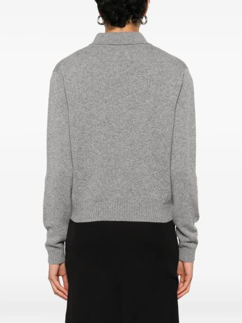 Givenchy long-sleeve knitted polo top - Grey