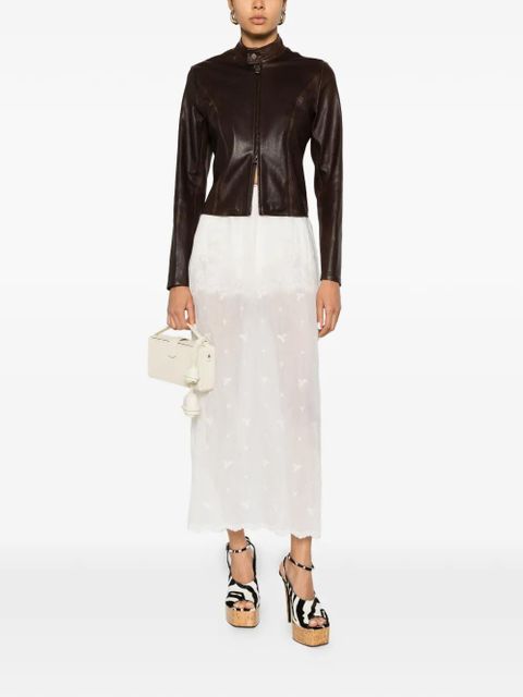 Magda Butrym embroidered scalloped-hem midi skirt - White - zdjęcie produktu nr 2