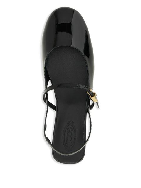 Tod's patent leather mary jane ballet flats - Black