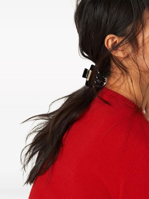 Miu Miu logo-plaque hair clip - Black