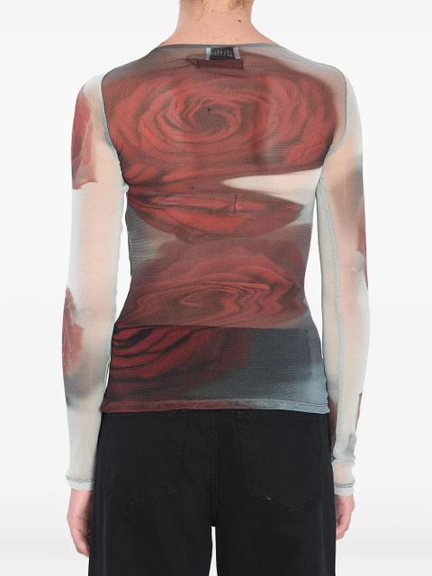 Jean Paul Gaultier Blurry Roses top - Red