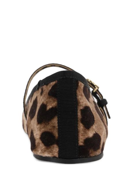 Dolce & Gabbana logo-buckle ballerinas - Brown