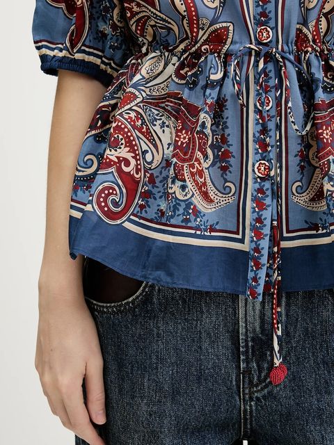 Farm Rio koszula damska kolor niebieski regular 344498