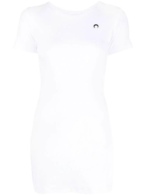 Marine Serre fine-ribbed organic cotton T-shirt dress - White - zdjęcie produktu nr 1