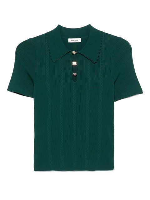SANDRO jersey polo top - Green - zdjęcie produktu nr 1