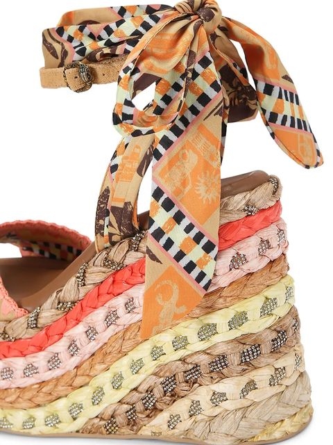 Kurt Geiger London sandały na wysokim obcasie Chelsea Scarf Wedge - zdjęcie produktu nr 1