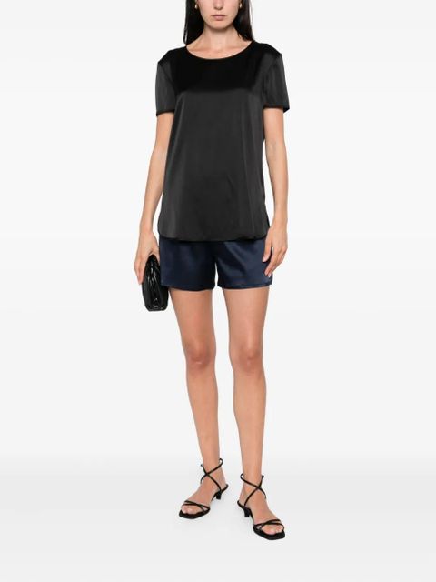 Max Mara satin short-sleeve top - Black