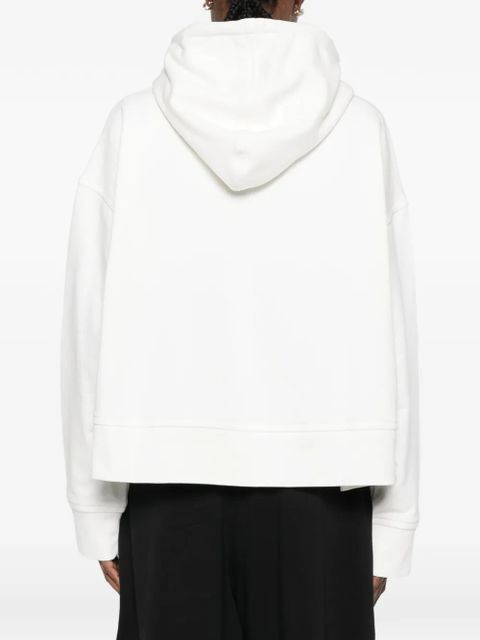 Sportmax Spdslogan drawstring hoodie - White