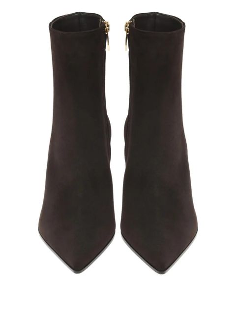 Gianvito Rossi 55mm Keinna pointed-toe block-heel boots - Brown