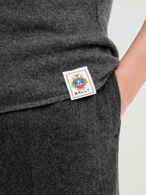 Bally t-shirt kaszmirowy damski kolor szary WKN07A - zdjęcie produktu nr 2