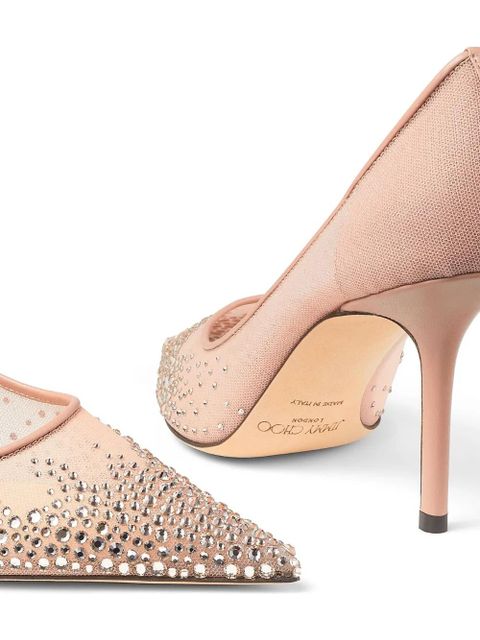 Jimmy Choo Love 85mm crystal-embellished pumps - Pink