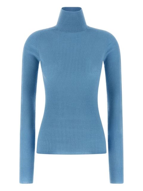 Sportmax ribbed-knit turtleneck top - Blue - zdjęcie produktu nr 1