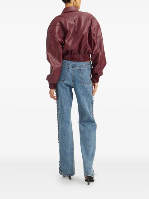 ROTATE BIRGER CHRISTENSEN quilted panel bomber jacket - Red