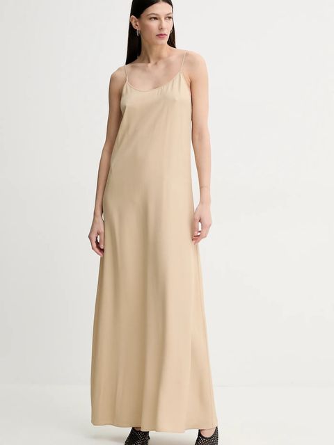 Filippa K sukienka kolor beżowy maxi rozkloszowana 31176 - zdjęcie produktu nr 2