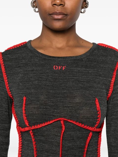 Off-White whipstitch-detail dress - Grey