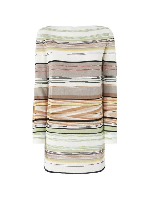 Missoni striped-pattern long-sleeved mini dress - White - zdjęcie produktu nr 1
