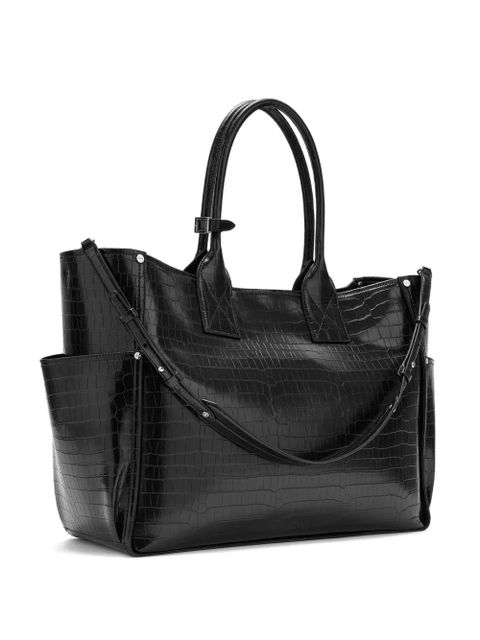 GANNI embossed studded tote bag - Black