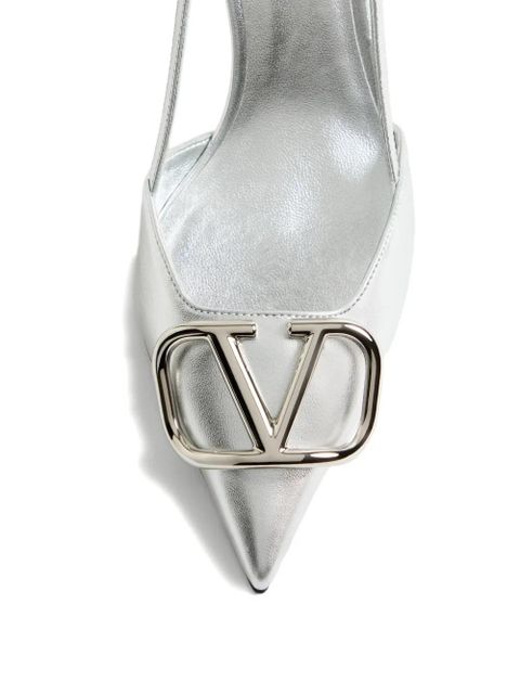 Valentino Garavani 80mm VLogo slingback pumps - Silver