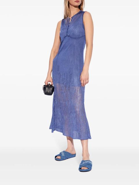 Lanvin open-knit midi dress - Blue - zdjęcie produktu nr 2