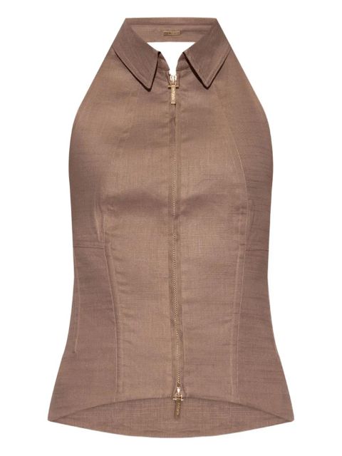 Cult Gaia zip-up halterneck vest - Neutrals - zdjęcie produktu nr 1