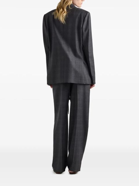 Prada double-breasted checked wool jacket - Grey