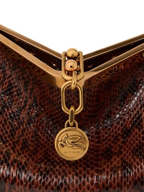ETRO small Vela elaphe-leather shoulder bag - Brown
