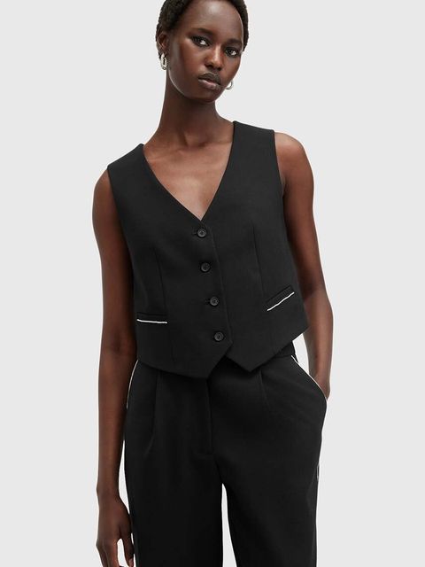AllSaints kamizelka z domieszką wełny ATLAS KRYS WAISTCOAT - zdjęcie produktu nr 1