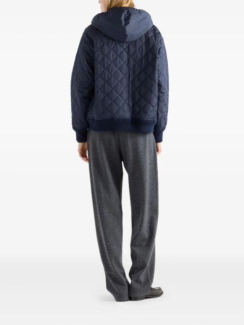 Prada hooded quilted jacket - Blue - zdjęcie produktu nr 2
