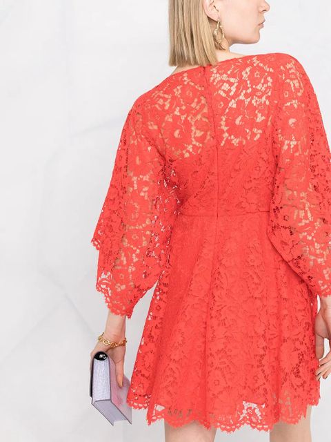 Valentino Garavani wide-sleeve lace dress - Pink
