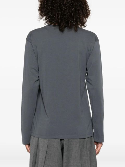 SANDRO embroidered long-sleeve T-shirt - Grey