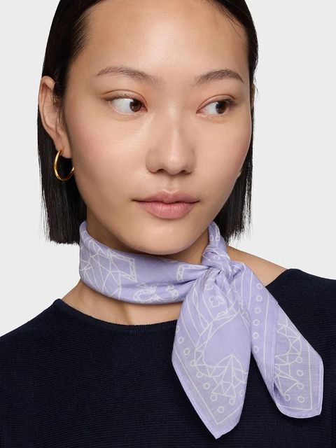 Tous apaszka z jedwabiem All In damska kolor fioletowy wzorzysta 2002202633