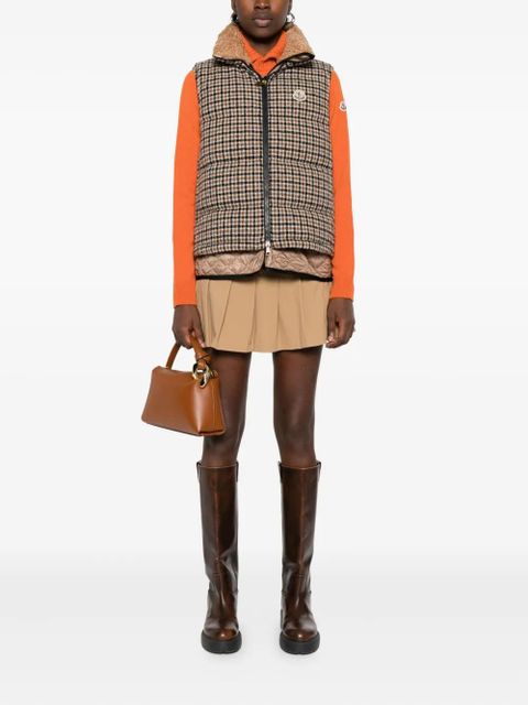 Moncler Touvet check-pattern quilted gilet - Neutrals