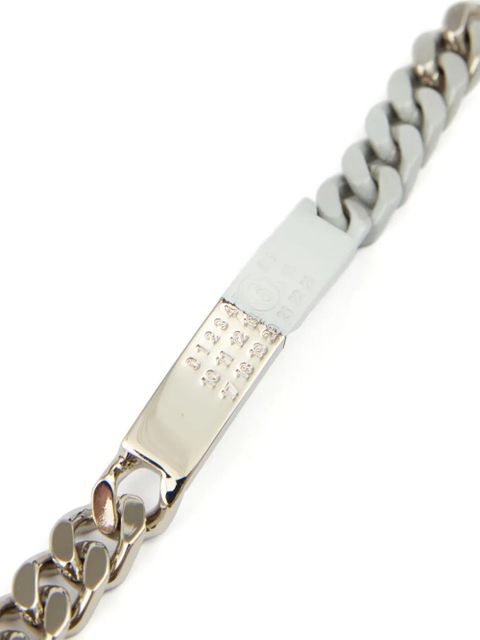 MM6 Maison Margiela Minimal Logo ID Tag curb bracelet - Silver