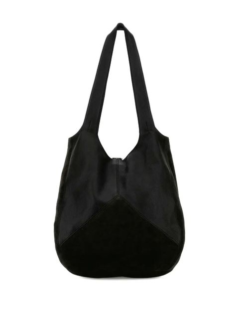 Chloé Balloon suede-detail shoulder bag - Black