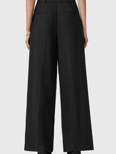 AllSaints spodnie z dodatkiem wełny damskie kolor czarny szerokie high waist W052QD - zdjęcie produktu nr 2