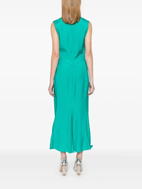 Victoria Beckham sleeveless gathered midi dress - Green