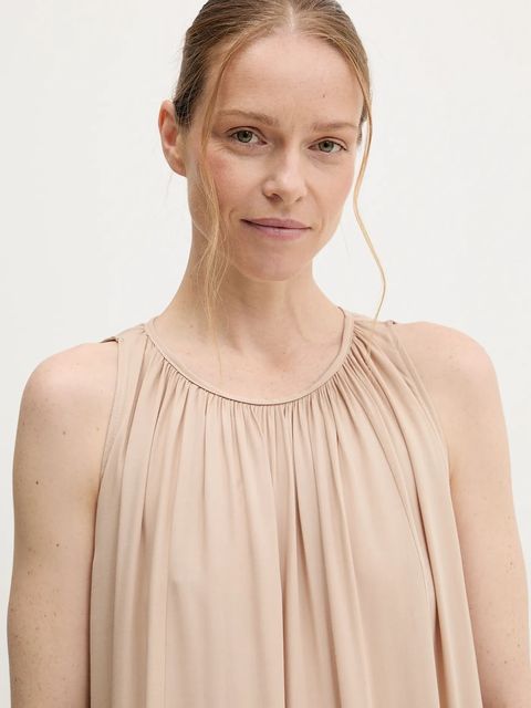 Answear.LAB sukienka kolor beżowy maxi rozkloszowana