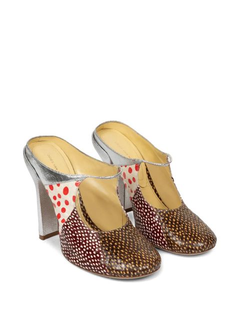 DRIES VAN NOTEN patchwork heeled mules - Silver - zdjęcie produktu nr 2