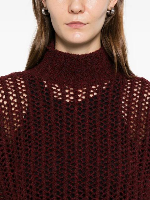 Max Mara Quaglia openwork high-neck sweater - Red