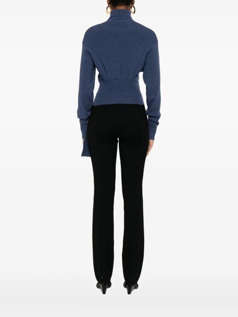Lanvin safety-pin knitted top - Blue